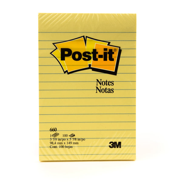 POST-IT - YELLOW LINED 5X8X50SHT 2PDS/PACK 36EA/CASE - Stationery - Holdnshop