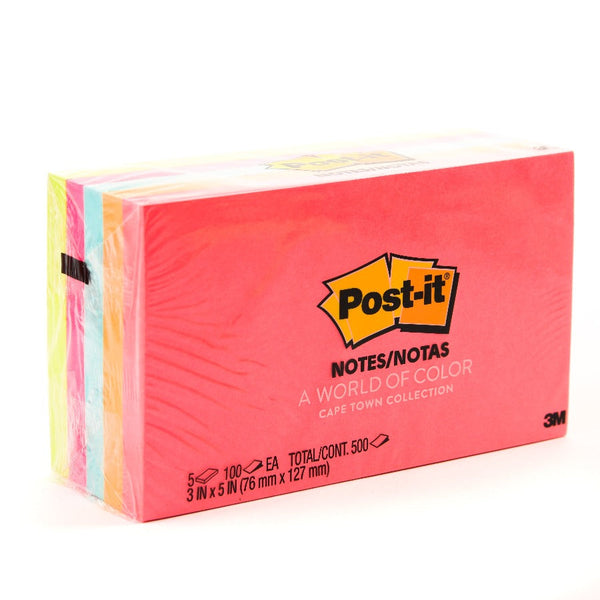 POST-IT - POST IT NEON LINED 3 X 5 / 5 PADS PACK 100 SH EACH - Stationery - Holdnshop