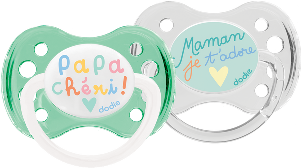 Soother 0-6 months DUO DEAR MUMMY DADDY