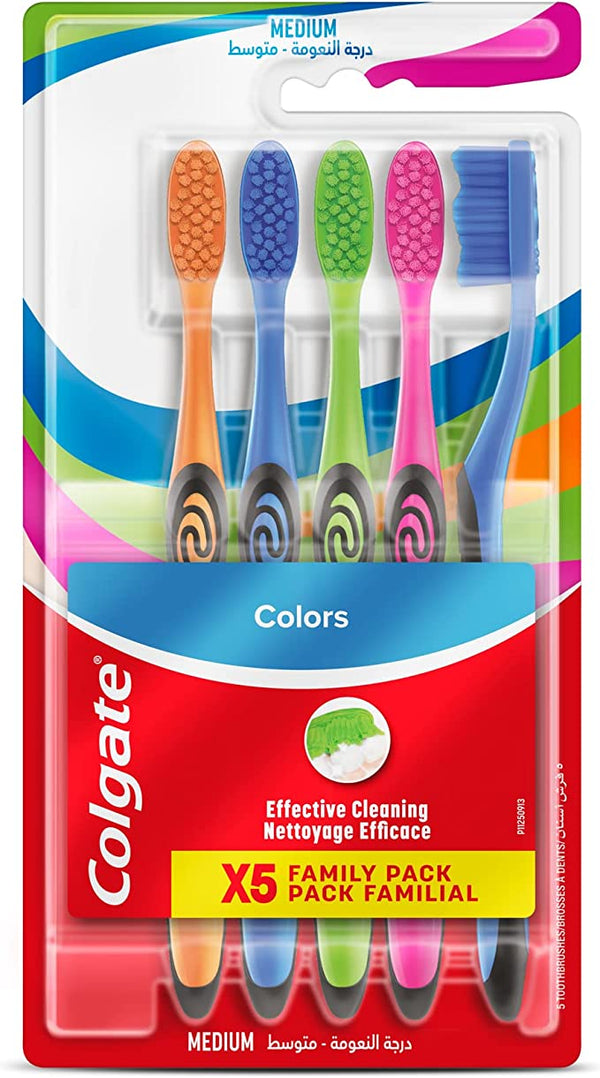 Colgate Twister Color Toothbrush Family Pack 3+2 Free