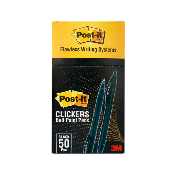 50 POST IT RETRACTABLE BALL PENPACK OF 50 BLACK