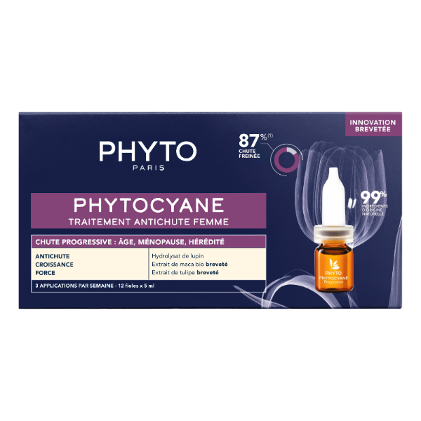 Anti-hair loss treatment for women / PHYTOCYANE Progressive / 12 x 5ml