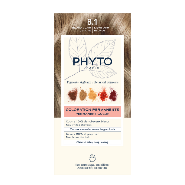 PHYTOCOLOR 8.1 LIGHT ASH BLONDE  PERMANENT COLOR