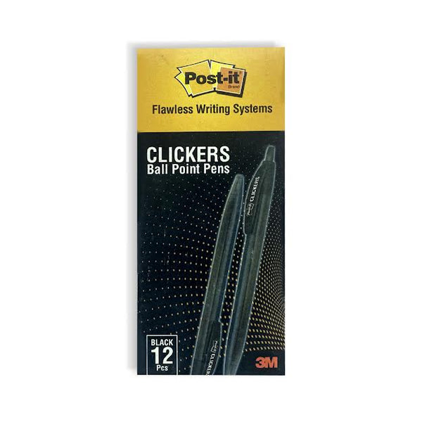 Post It Retractable Ball Pen Pack Of 12 Black