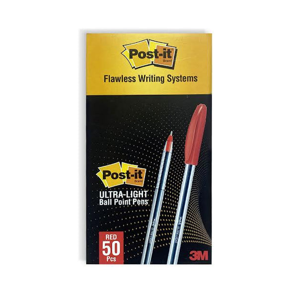 Post It Low Viscosity Ball Pen Box Of 50 Red