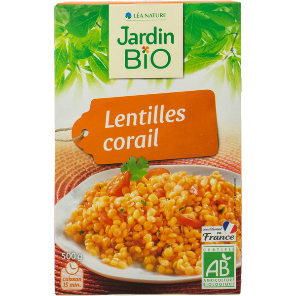 JARDIN BIO - LENTILLES CORAIL BIO* 500G - Food And Drinks - Holdnshop