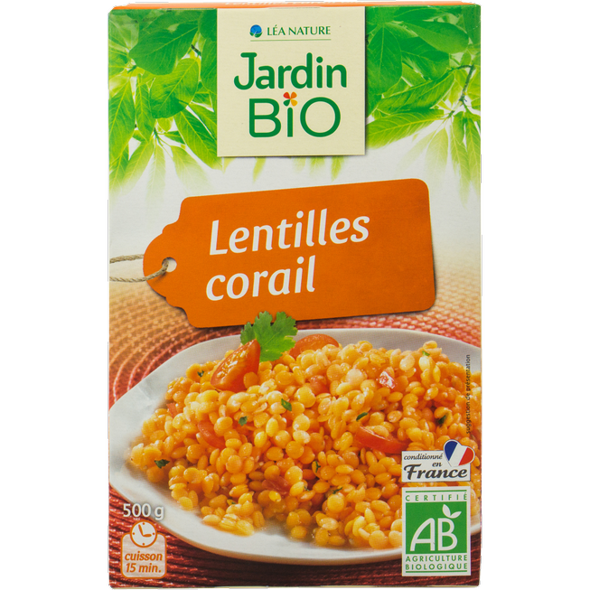 JARDIN BIO - LENTILLES CORAIL BIO* 500G - Food And Drinks - Holdnshop