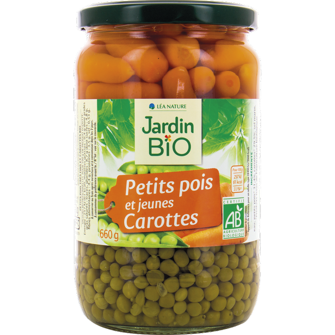 JARDIN BIO - PETITS POIS CAROTTES* 660G - Food And Drinks - Holdnshop