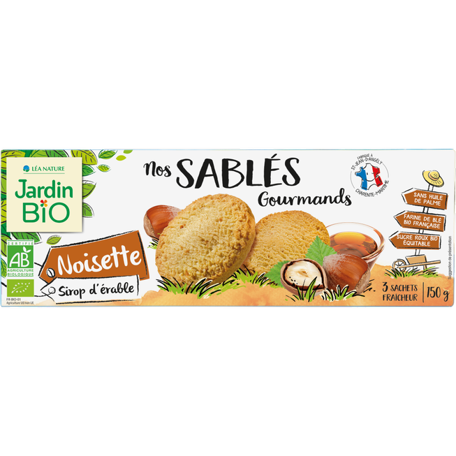 JARDIN BIO - SABLES NOISETT ERABLE* 150G - Food And Drinks - Holdnshop