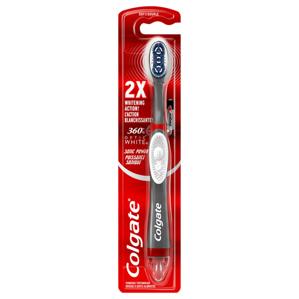 Colgate 360 Optic White Whitening Sonic Power Toothbrush - Medium