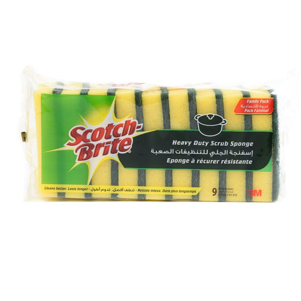 SCOTCH BRITE - Scotch Brite Heavy Duty Laminate Scrub SpongePack X9 - HOUSEHOLD PRODUCTS - Holdnshop