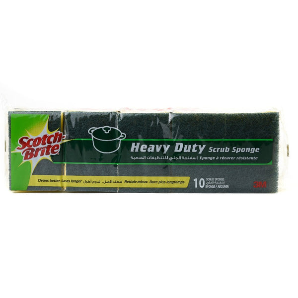 SCOTCH BRITE - Heavy Duty Scrub Sponge 10 Pcs - Home Care - Holdnshop