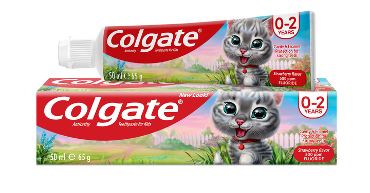 COLGATE - COLGATE KIDS ANTI-CAVITY FLUORIDE GEL STRAWBERRY 0-2 YEARS TOOTHPASTE 50 ML - Personal & Hygiene care - Holdnshop