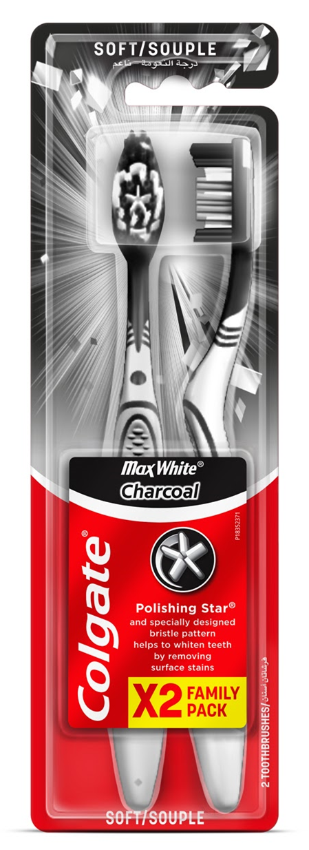 COLGATE - COLGATE MAX WHITE CHARCOAL SOFT TOOTHBRUSH MULTIPACK - 2PK - Personal & Hygiene care - Holdnshop