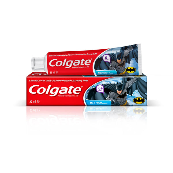 COLGATE - KIDS BOYS FLUORIDE TOOTHPASTE 6+YEARS BATMAN, 50ML - Junior Batman 6+ - Holdnshop