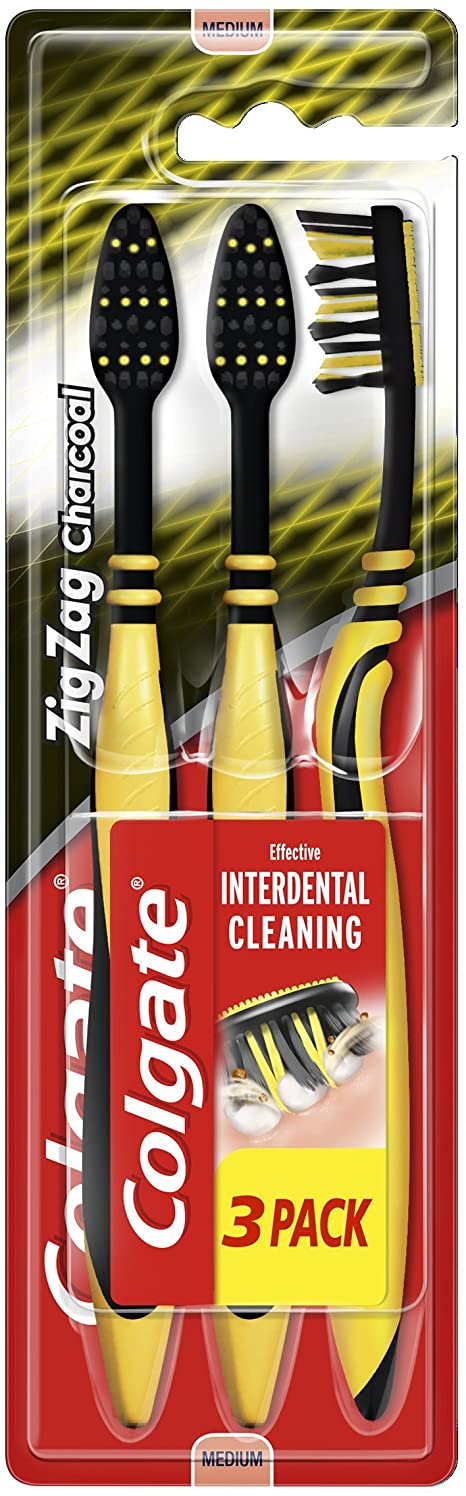 COLGATE - COLGATE ZIGZAG CHARCOAL MEDIUM TOOTHBRUSH MULTIPACK - 3PK - Personal & Hygiene care - Holdnshop