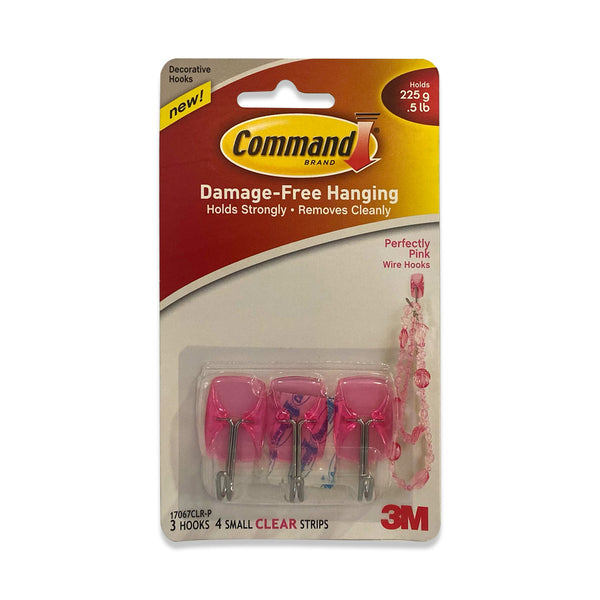 17067CLR-P COMMAND PERFECTLY PINK SMALL WIRE HOOKS