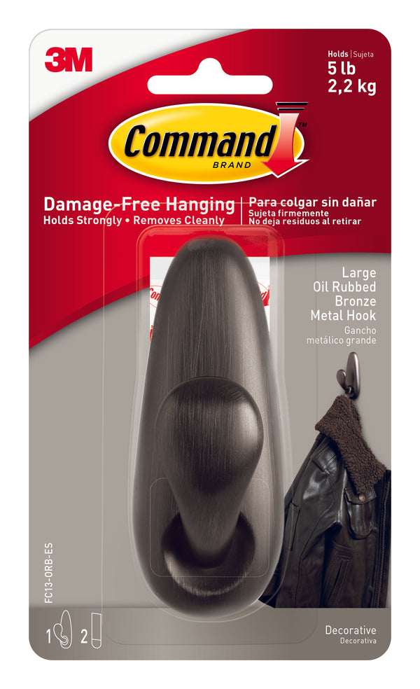 COMMAND - FC13-ORB OIL RUBBED BRNZ FOREVER CLASSIC LARGE METAL HOOK - Stationery - Holdnshop