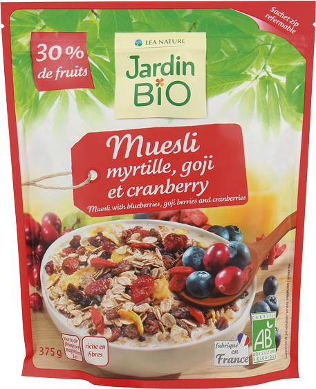 JARDIN BIO - Muesli myrtilles goji et cranberries - Food And Drinks - Holdnshop