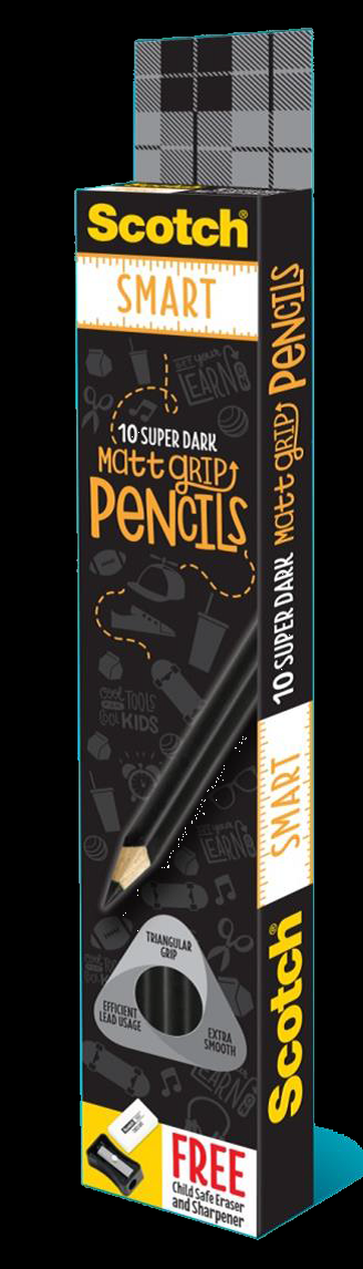 SCOTCH SMART - MGP 10 SCOTCH TRIANGULAR DARK MATT GRIP PACK OF 10 PENCILS - Stationery - Holdnshop