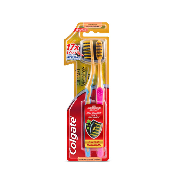 COLGATE - SLIM SOFT GOLD TOOTHBRUSH MULTIPACK - 2pk - Slim Soft Gold Twinpack - Holdnshop