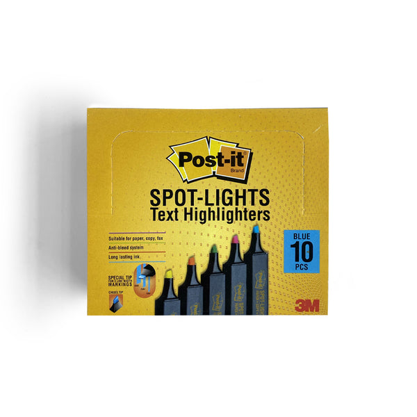 Blue Post It Spot Light Highlighters Pack Of 10