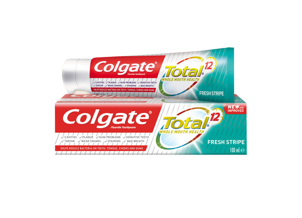 COLGATE - TOTAL 12 FRESH STRIPE TOOTHPASTE 100ML - Total Fresh - Holdnshop