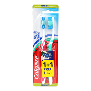 COLGATE - TRIPLE ACTION MEDIUM TOOTHBRUSH MULTIPACK - 2pk - Triple Action Twinpack Medium - Holdnshop