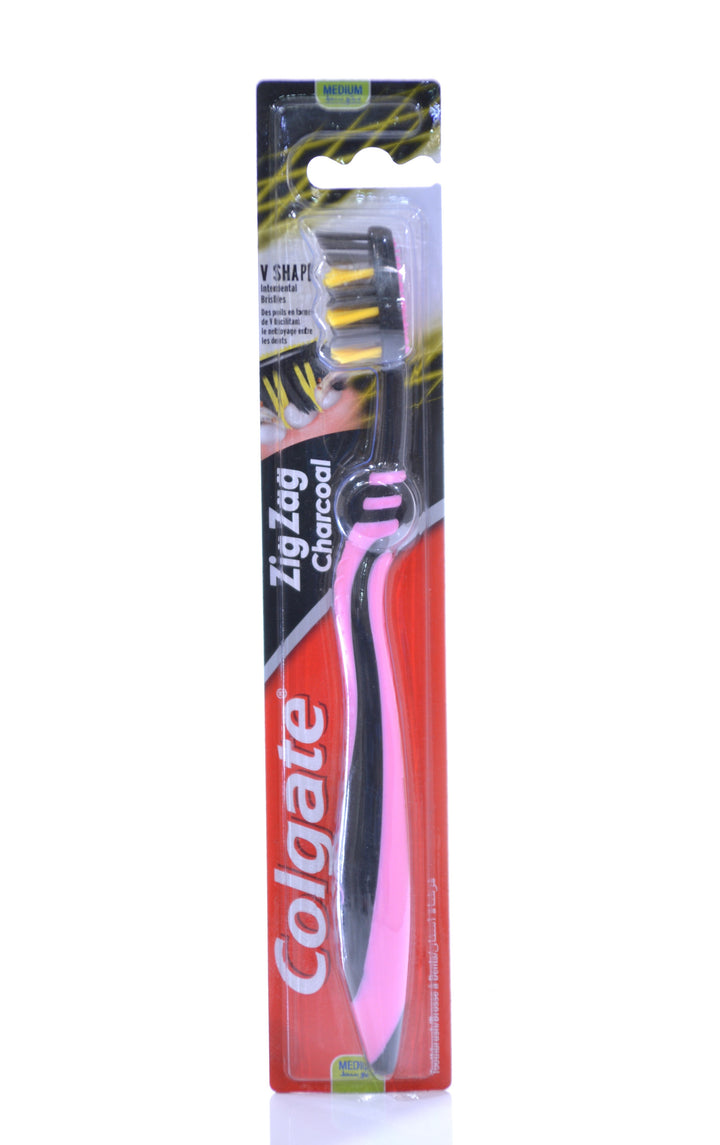 COLGATE - ZIGZAG FLEXIBLE CHARCOAL MEDIUM TOOTHBRUSH - Zigzag Charcoal Medium - Holdnshop