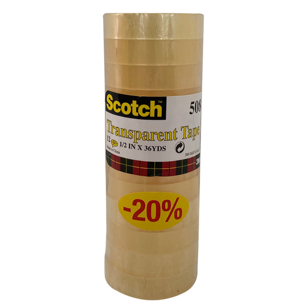 SCOTCH SMART - Scotch 508 1/2X36Yds Yellow 12 Per Pack 20% - Stationery - Holdnshop